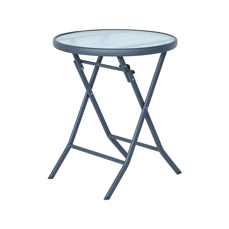 Table de bistrot pliante ronde en verre trempé pour l'extérieur